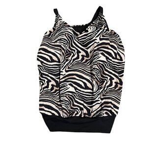 Catherines Zebra Print Tankini Top Size 24W Swim vacation resort cruise